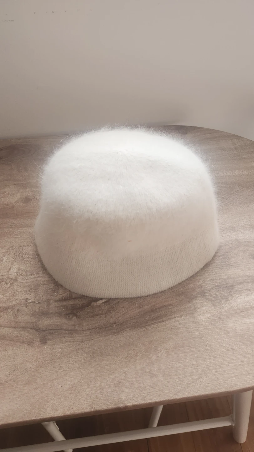 Angora White Bucket Hat - One Size
