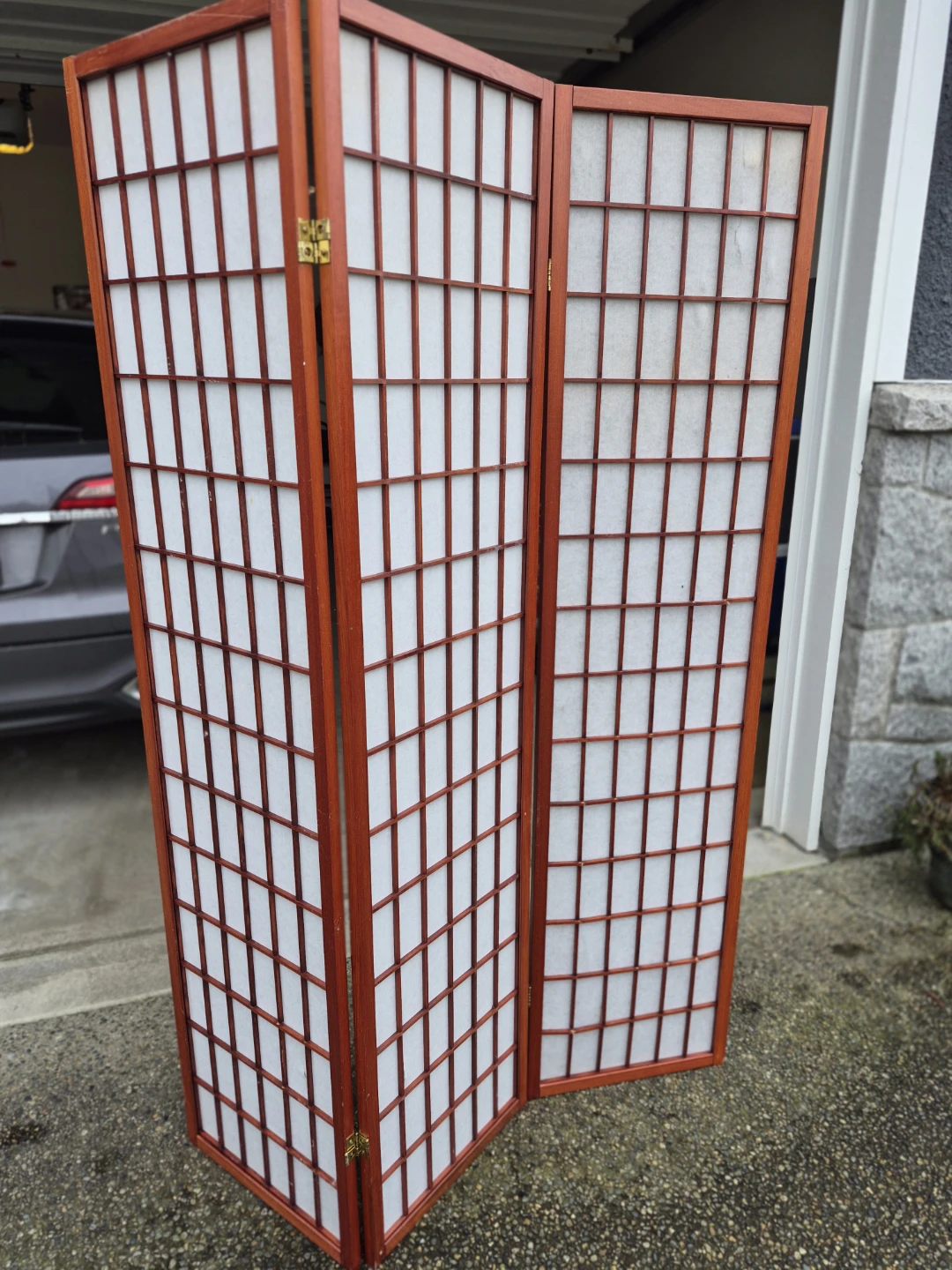 3-Panel Wood Room Divider Screen