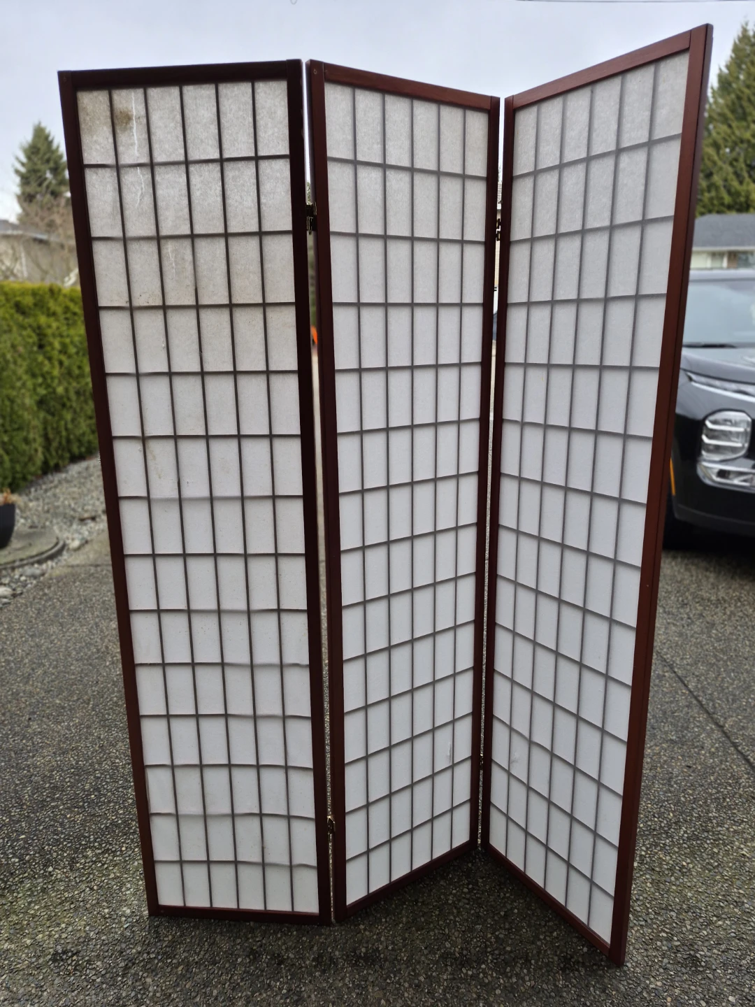 3-Panel Wood Room Divider Screen - photo 2