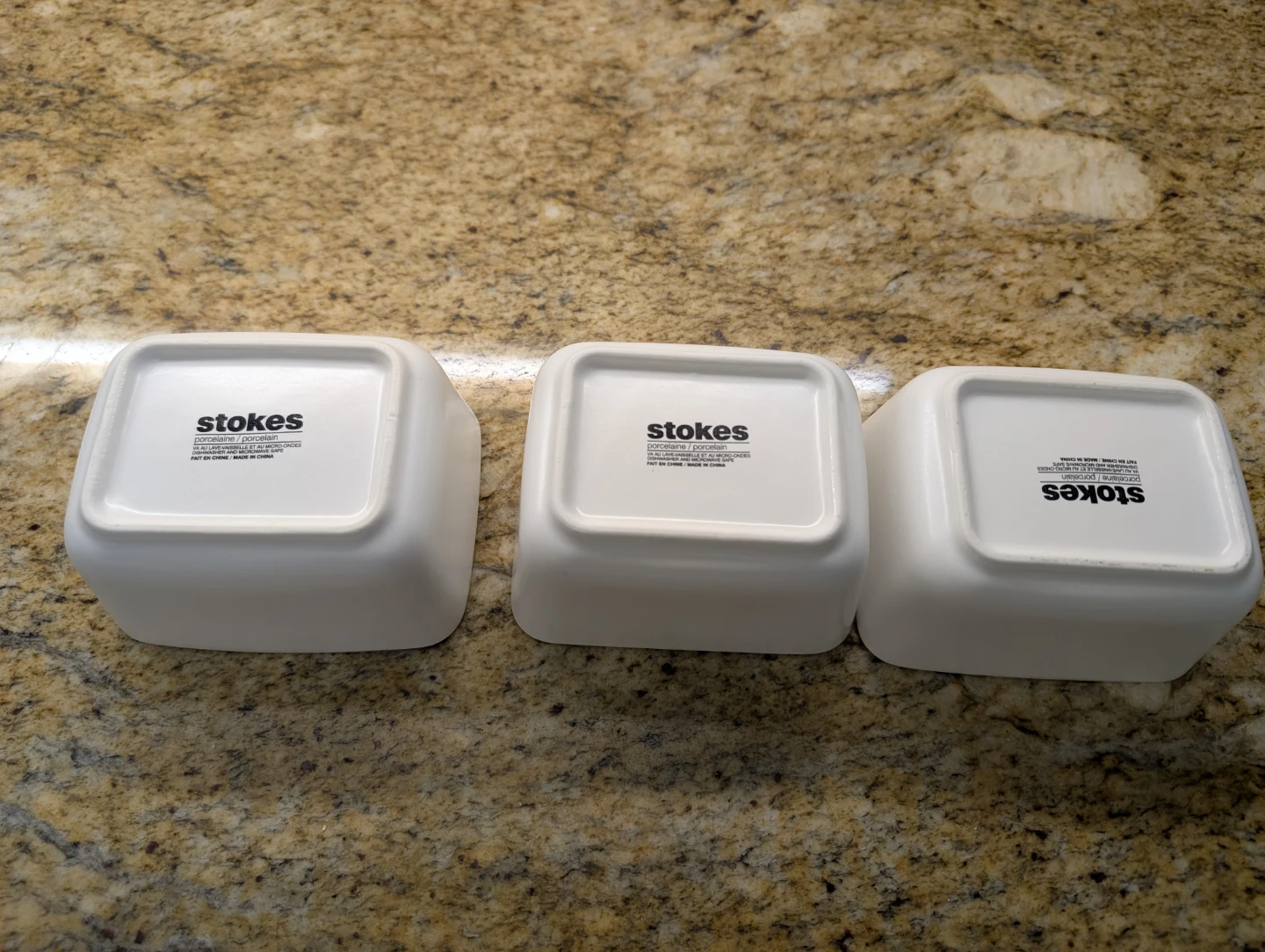 Stokes Set of 3 White Square Bowls - photo 2