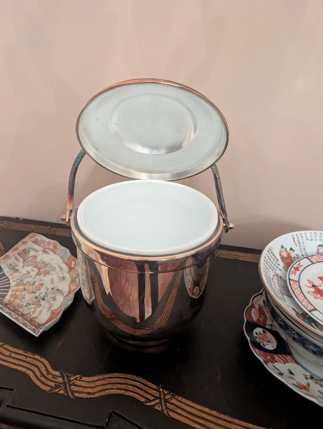 Vintage Silver Plated Ice Bucket with Lid