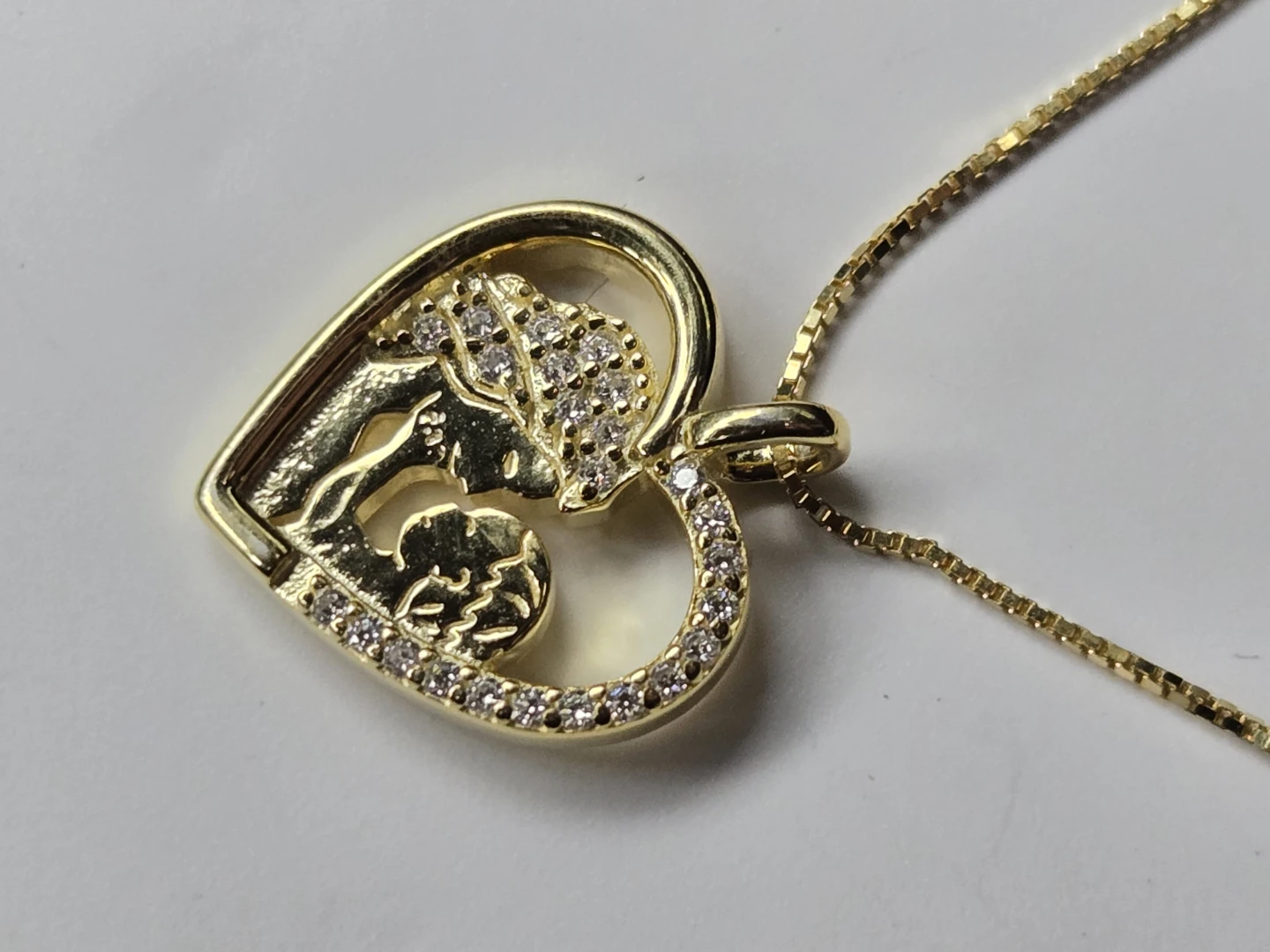 925 Sterling Silver Moissanite Heart Necklace - photo 2