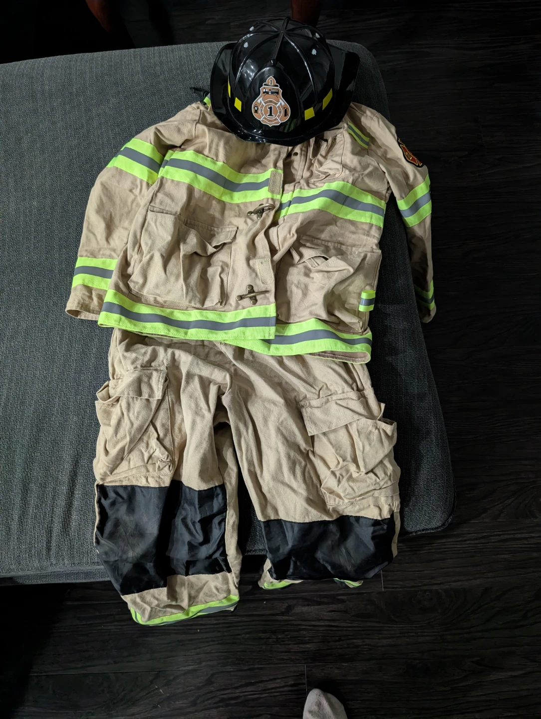 Firefighter Gear Set with Helmet