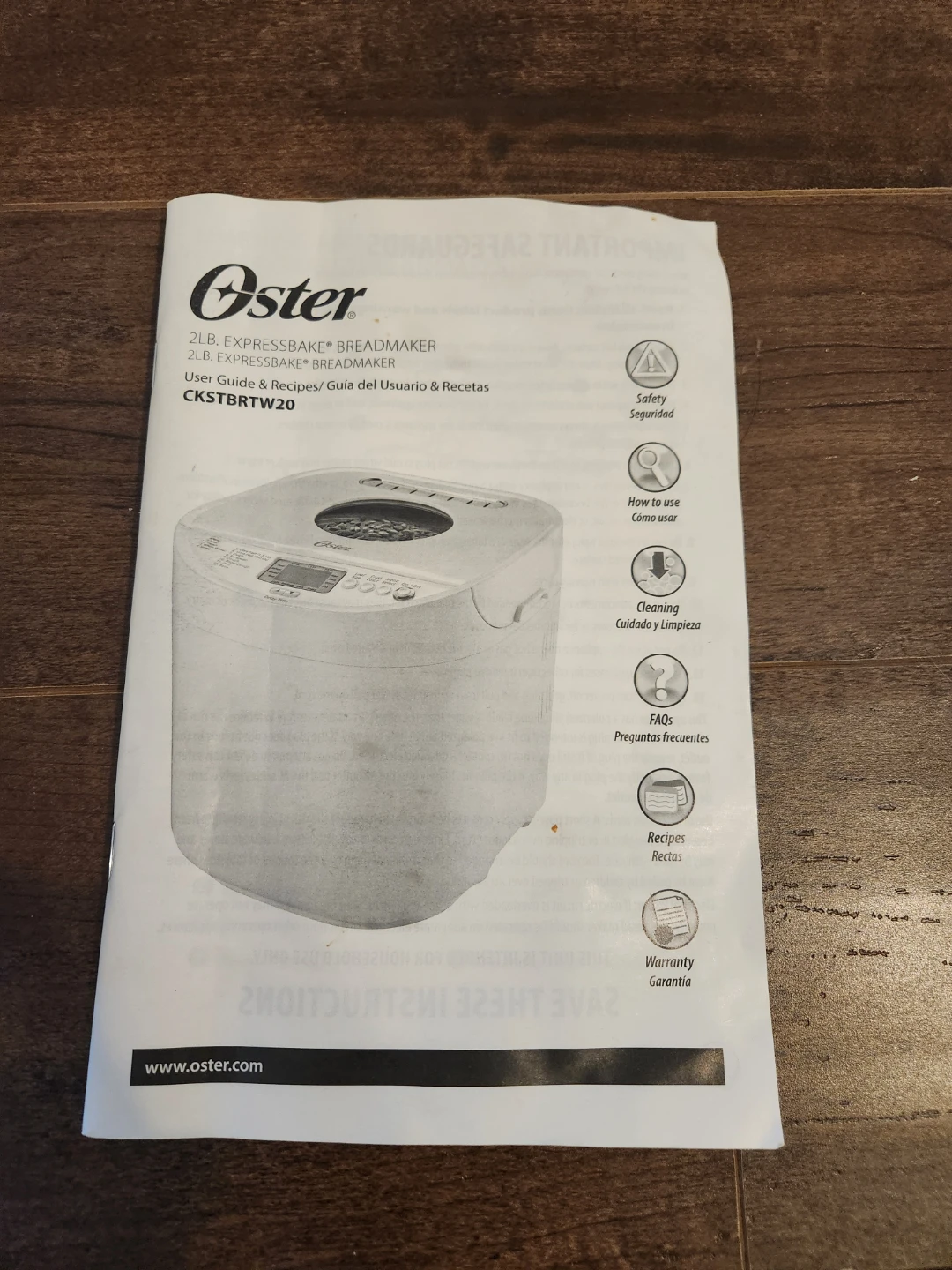 Oster 2LB Expressbake Breadmaker - Model CKSTBRTW20 - photo 3