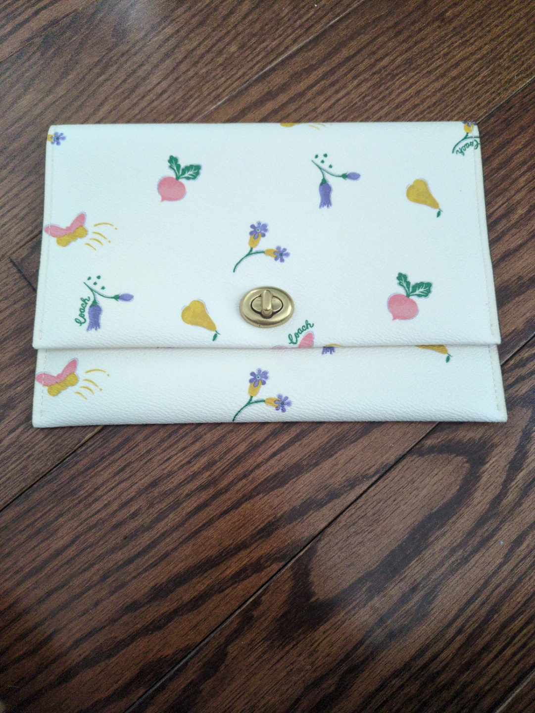 Coach Wristlet with Fruit & Butterfly Print