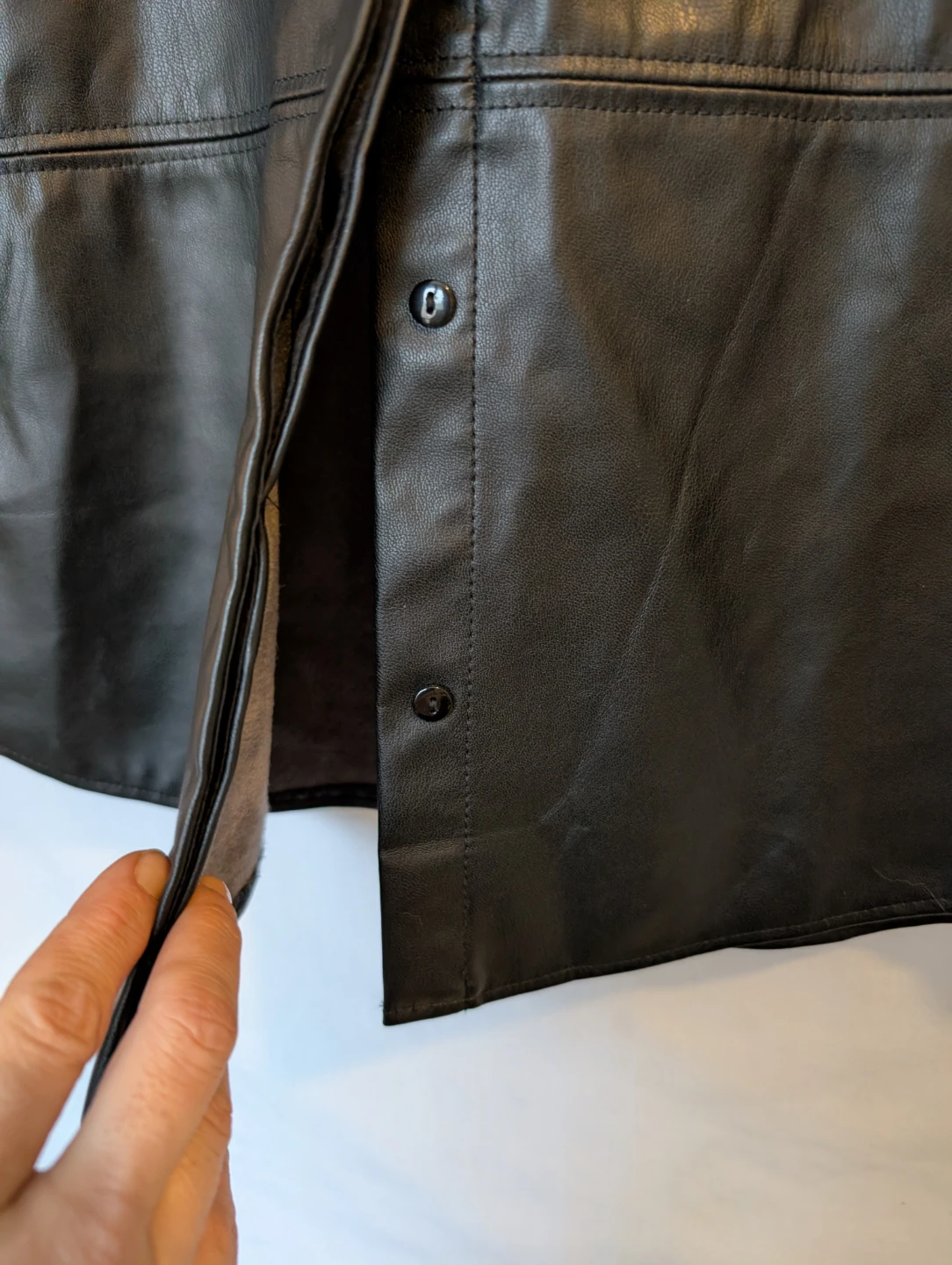 H&M Black Faux Leather Shirt - Size S - photo 5