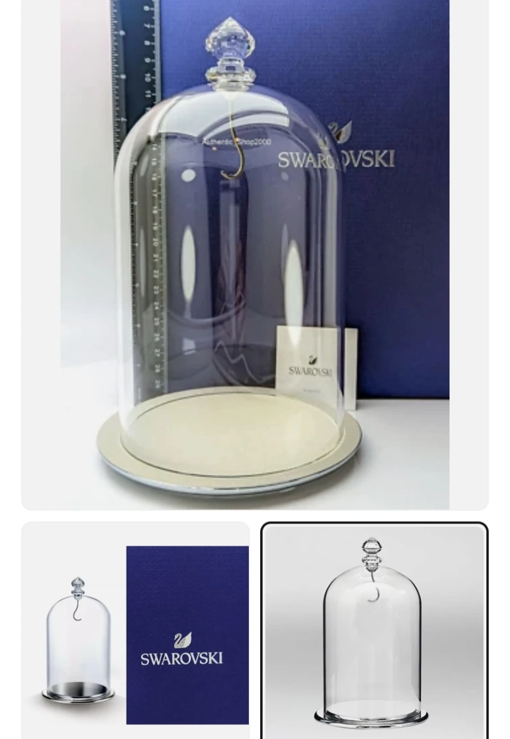 Swarovski Crystal Bell Jar Display Home Décor  *Authentic