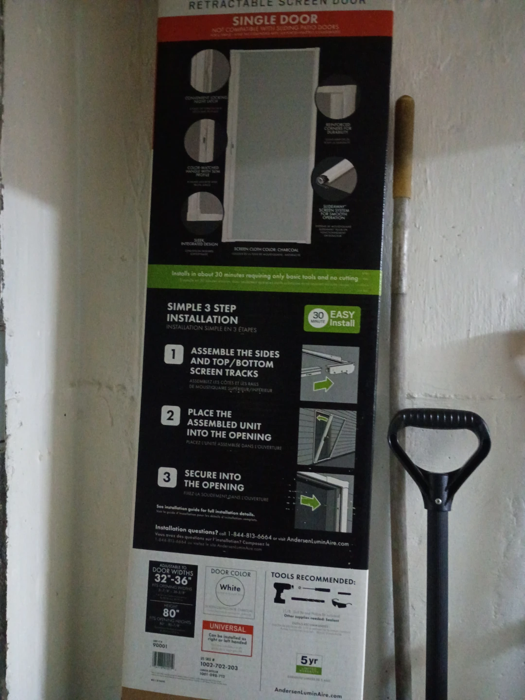 Andersen LuminAire Retractable Screen Door 32-36" - photo 2