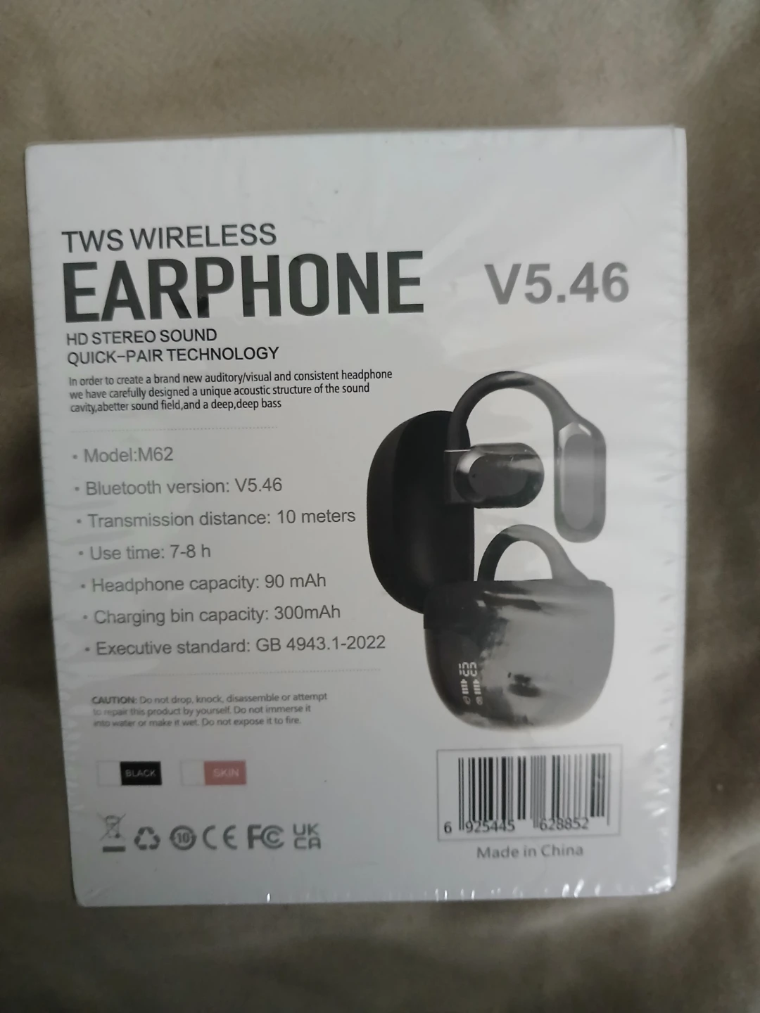 TWS Wireless Earphones M62 Black - photo 3