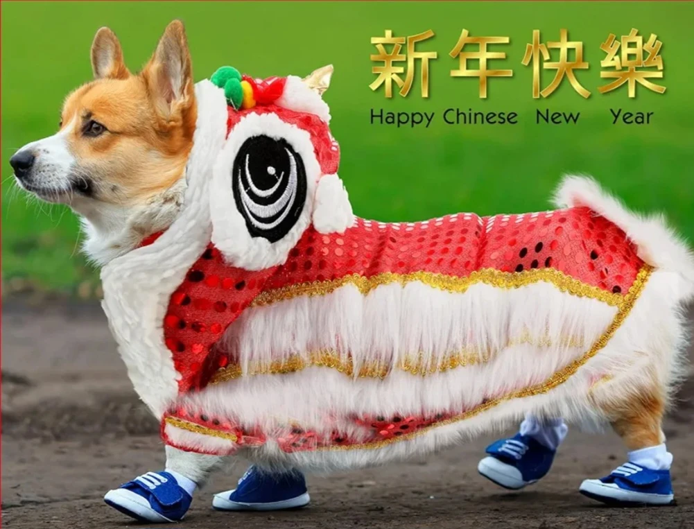Lion Dance Costume for Pets - Size L - photo 3