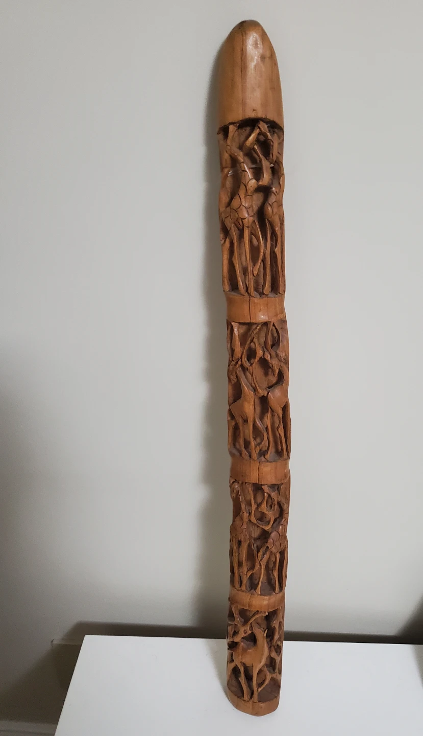 Wooden Giraffe Carved Sculpture