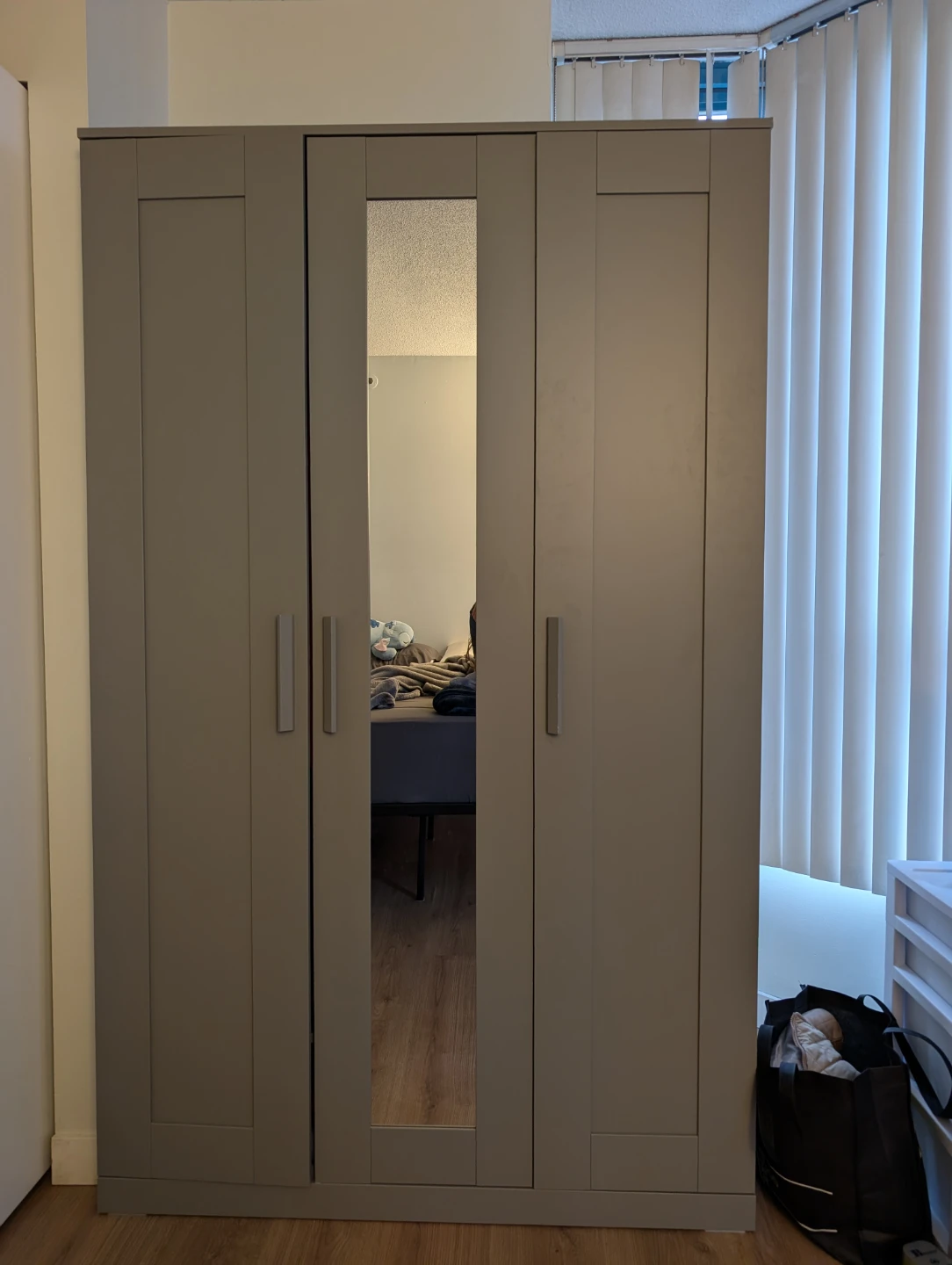 IKEA BRIMNES Wardrobe with 3 doors, Gray - photo 2
