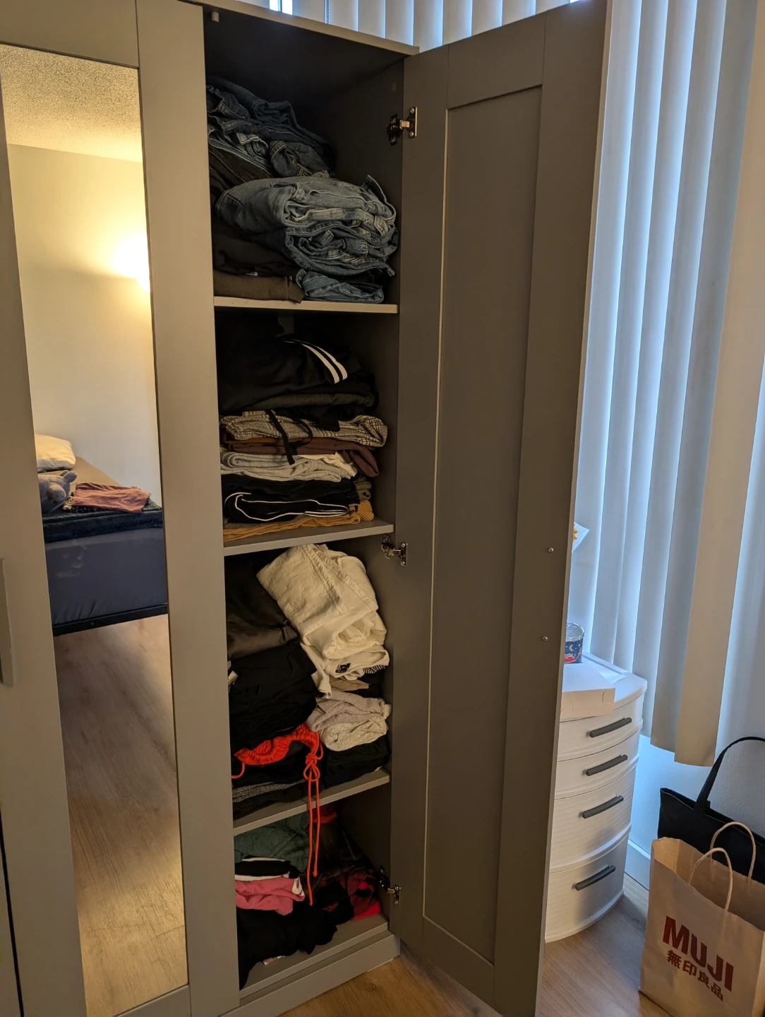 IKEA BRIMNES Wardrobe with 3 doors, Gray - photo 4
