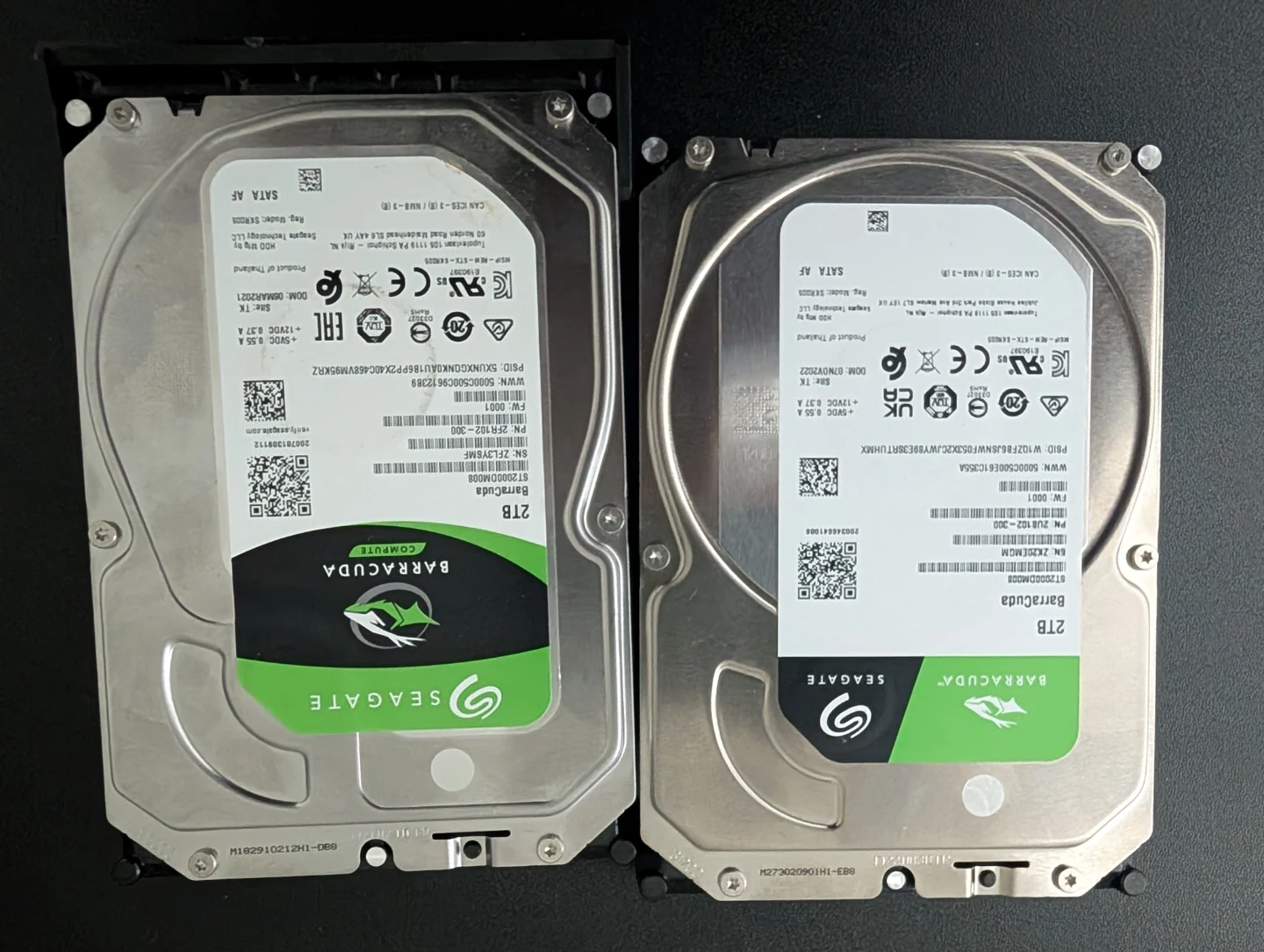 Two Seagate Barracuda 2TB Hard Drive