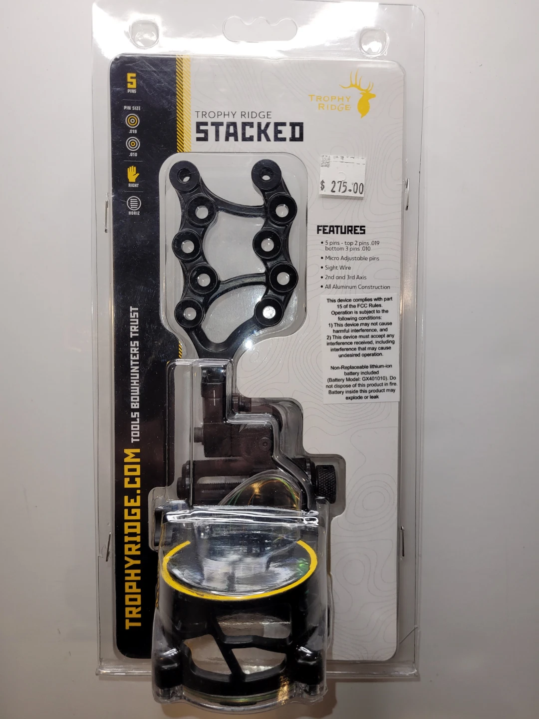 Trophy Ridge Stacked 5-Pin Bow Sight, New
