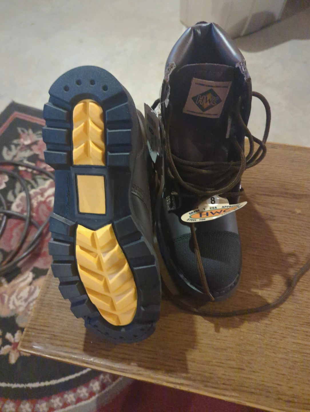 HWC Steel Toe Work Boots - Size 8 - photo 3