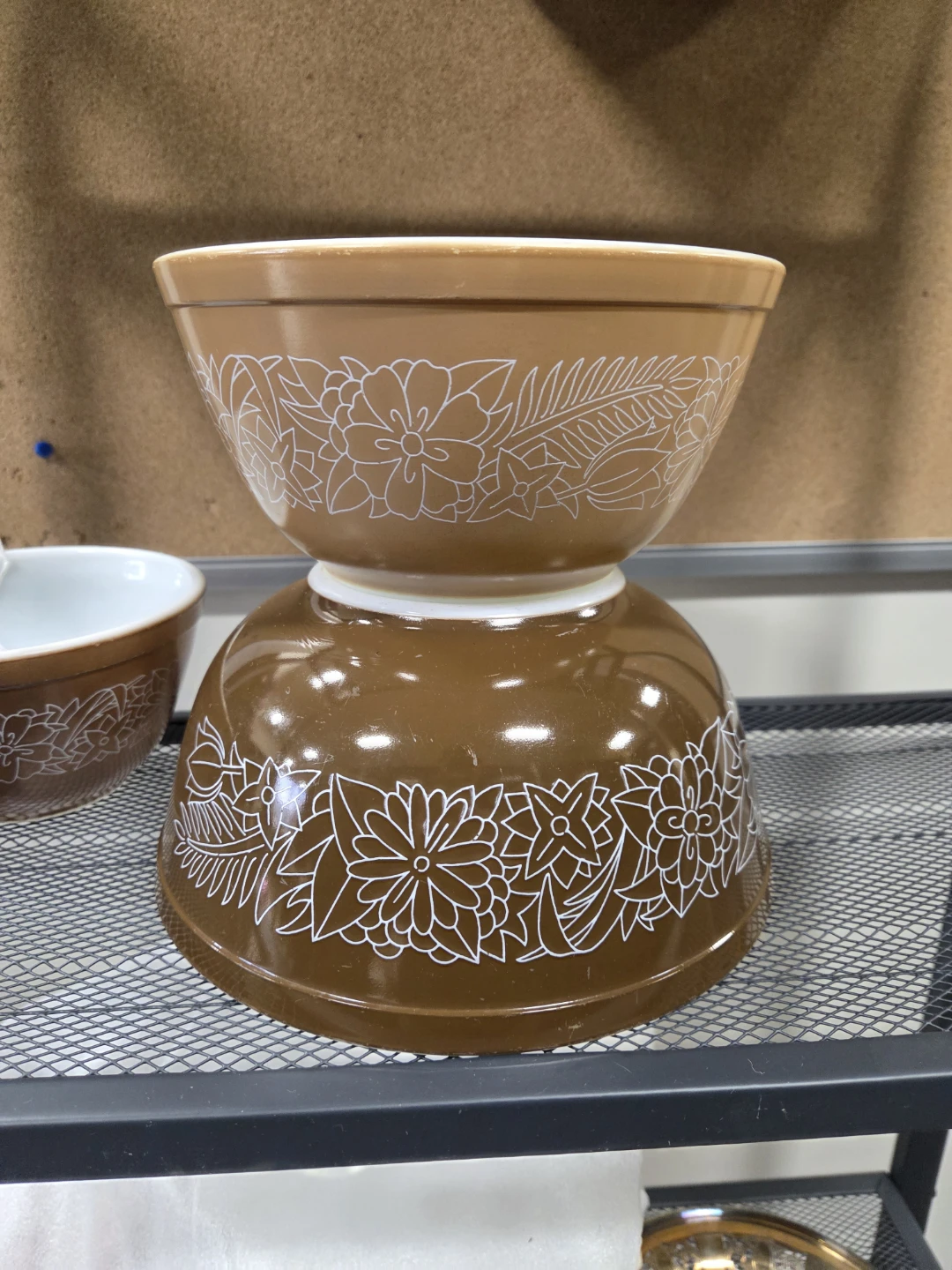 Pyrex Mixing Bowls Set - chocolate woodland Floral Pattern - photo 3