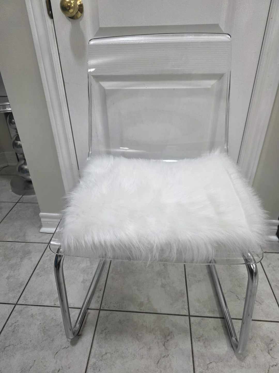 Clear Acrylic Dining Chair with Chrome Legs - photo 2