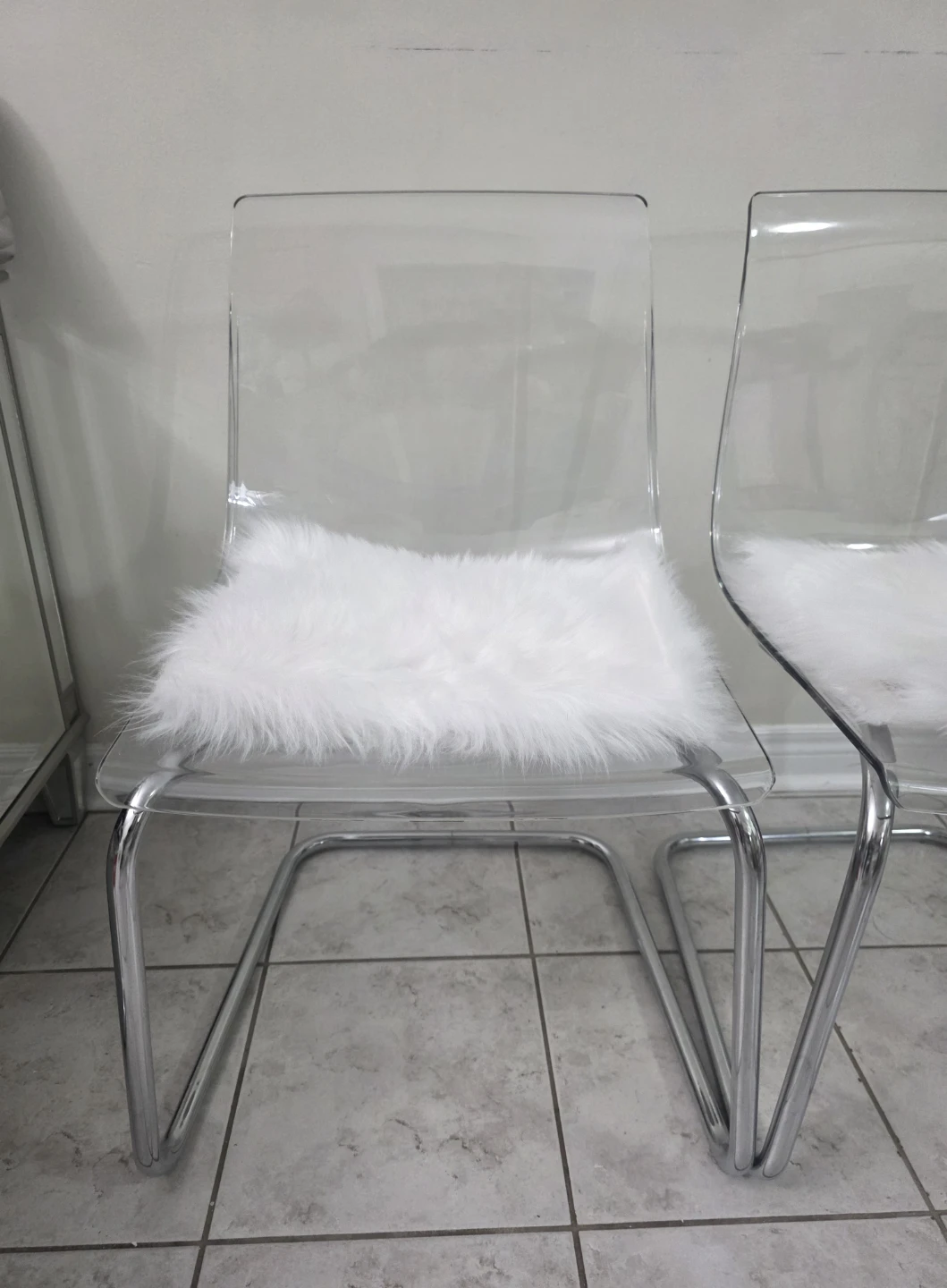 Clear Acrylic Dining Chair with Chrome Legs - photo 3
