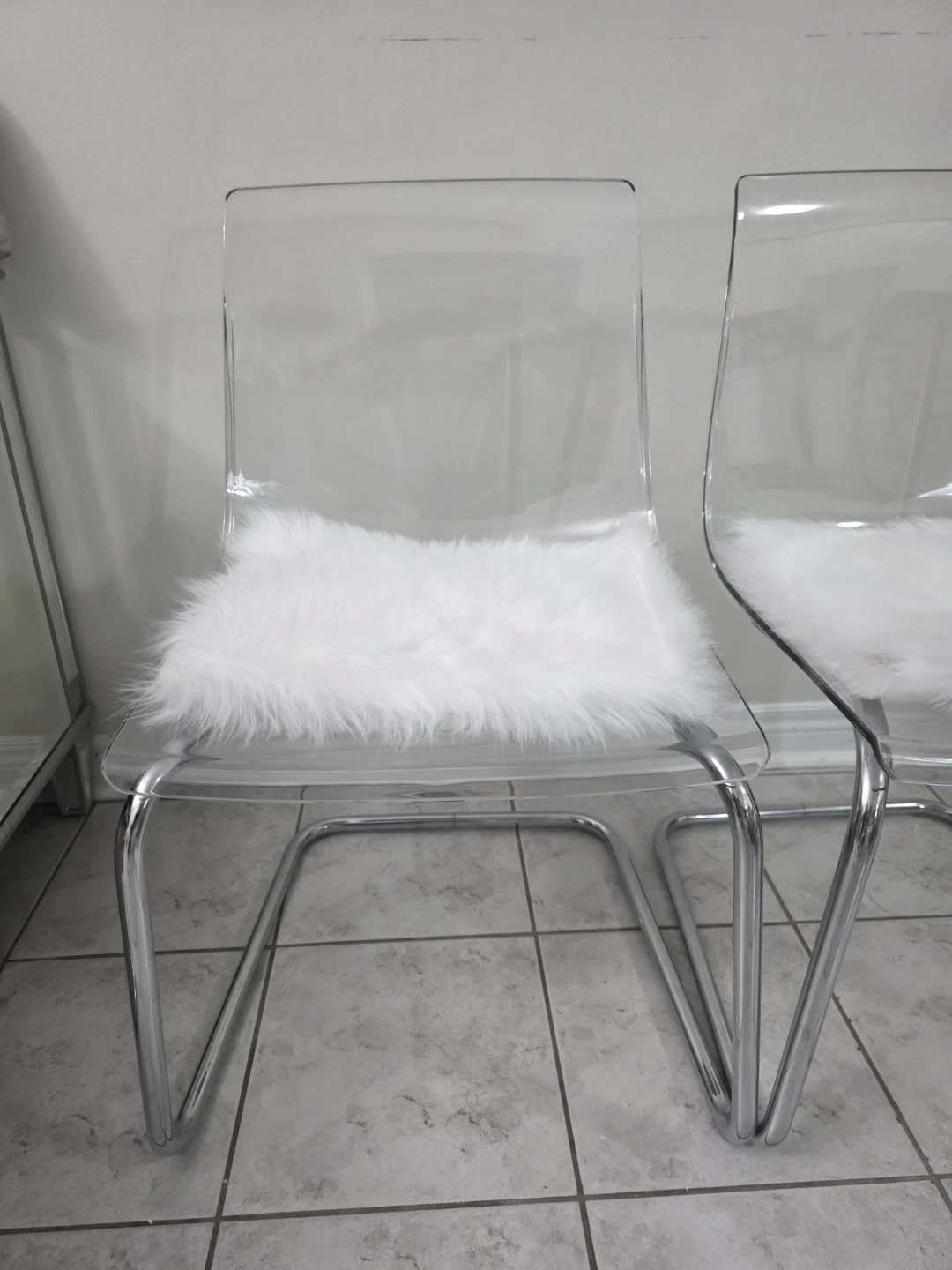 Clear Acrylic Dining Chair with Chrome Legs - photo 4