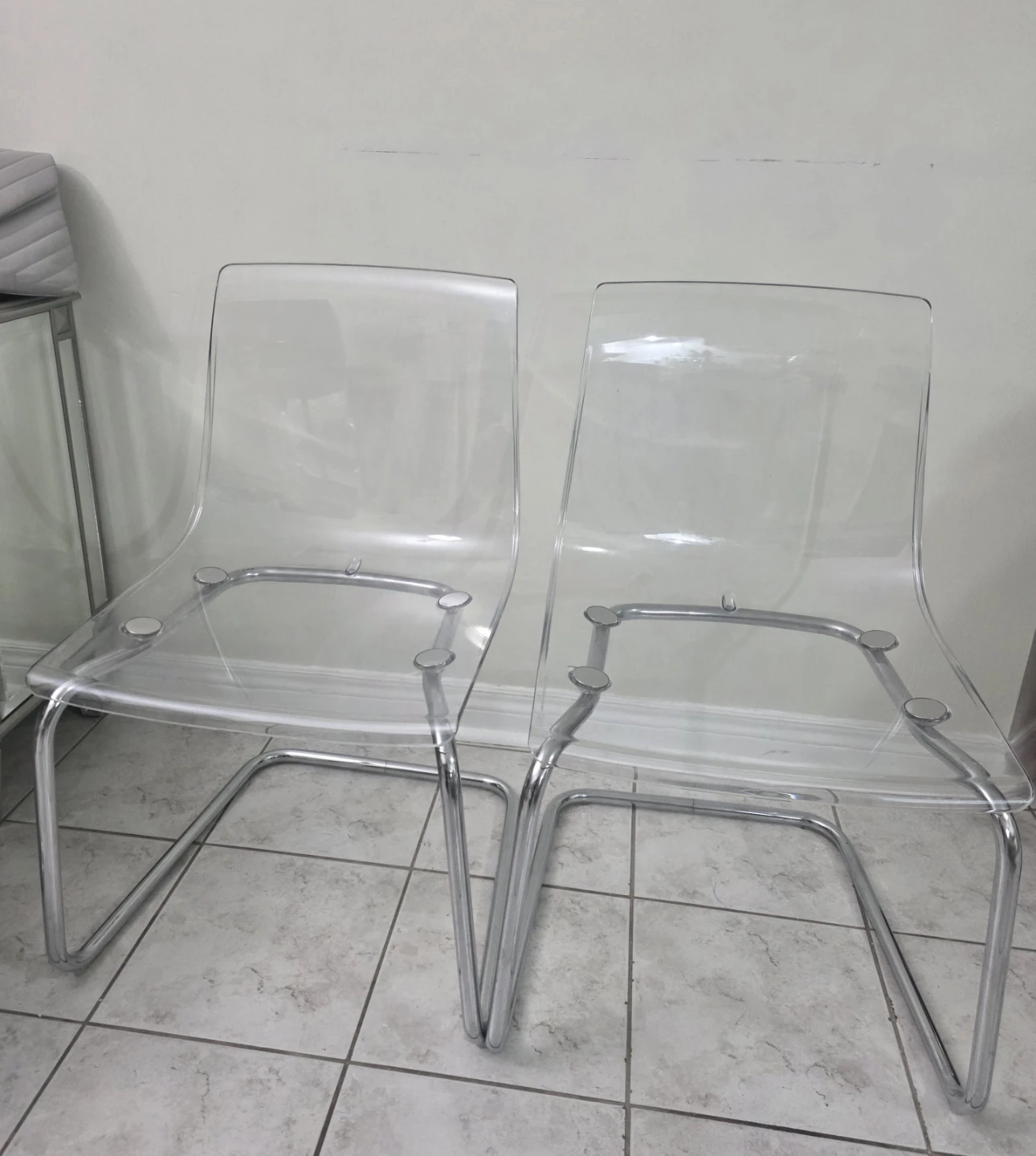 Clear Acrylic Dining Chair with Chrome Legs - photo 5