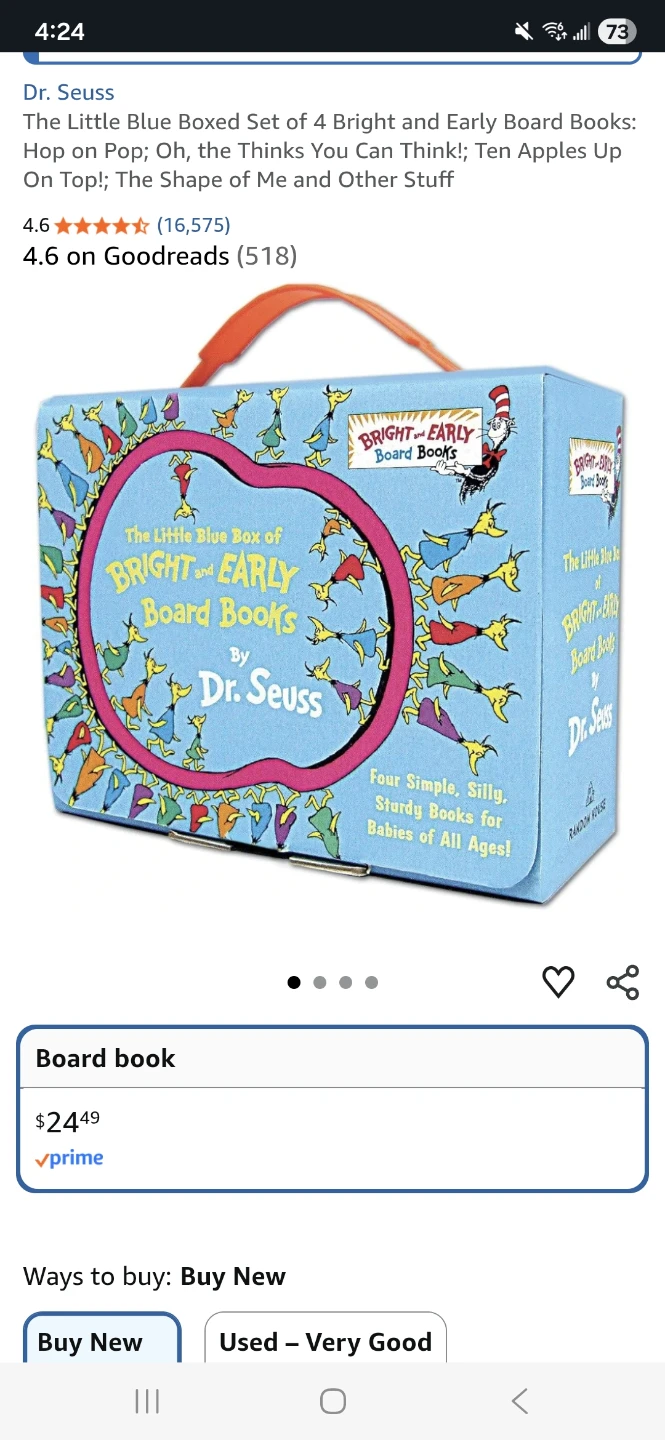 Dr. Seuss Little Blue Boxed Set of 4 Board Books