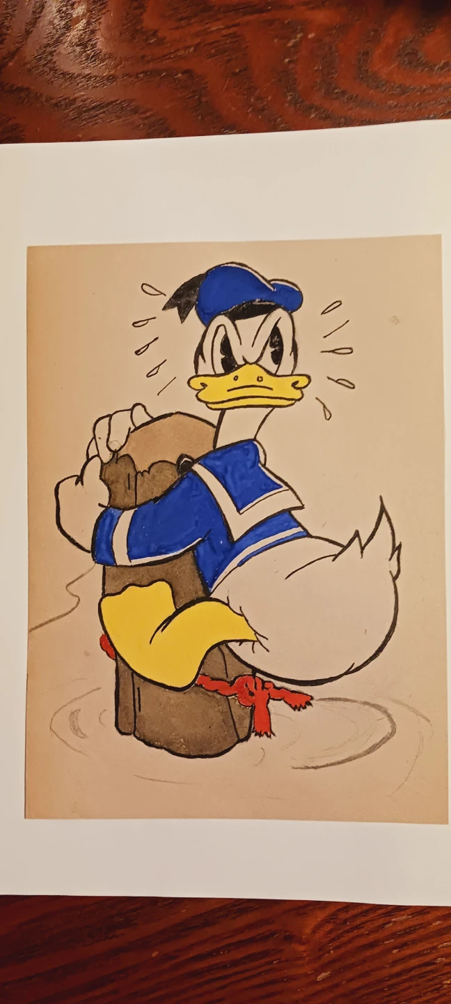 Old Vintage Authentic Drawing  of  Donald Duck - photo 3