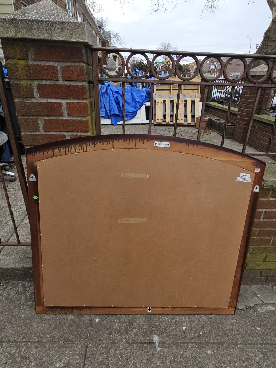 Wooden Framed Beveled Arch Mirror - 45" x 40" - photo 3