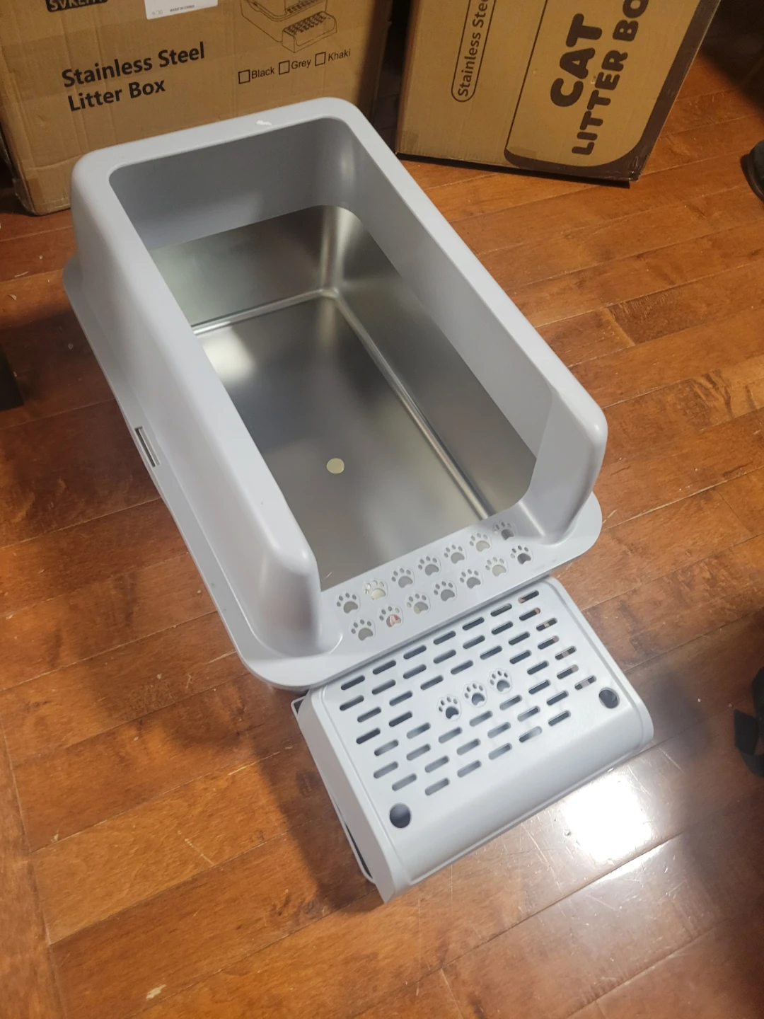 Stainless Steel Cat Litter Box - Grey - photo 2