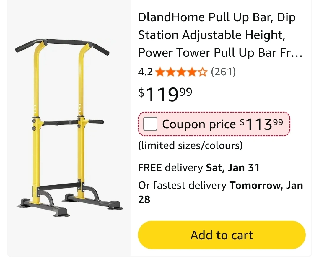 DlandHome Pull Up Bar Dip Station - photo 2