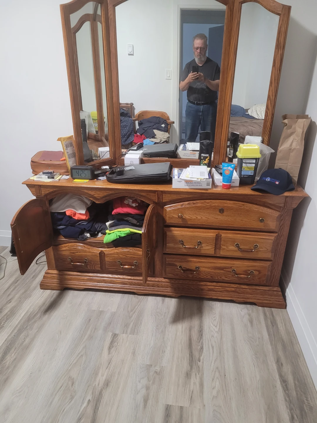 Oak Dresser with Mirror