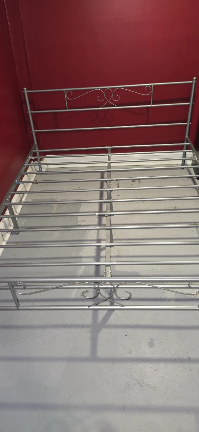 Silver Metal Bed Frame - photo 2