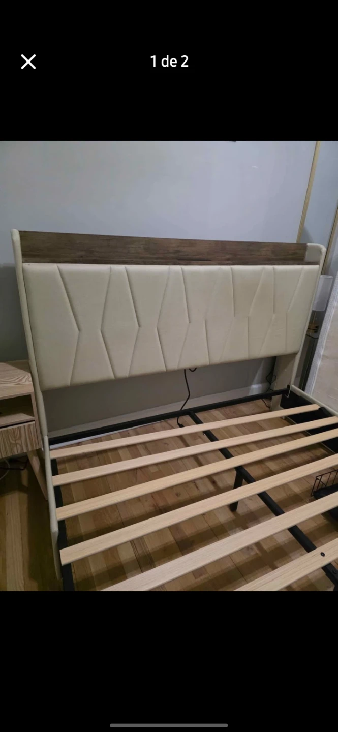 Queen Bed Frame with Headboard and Storage Drawers - photo 2