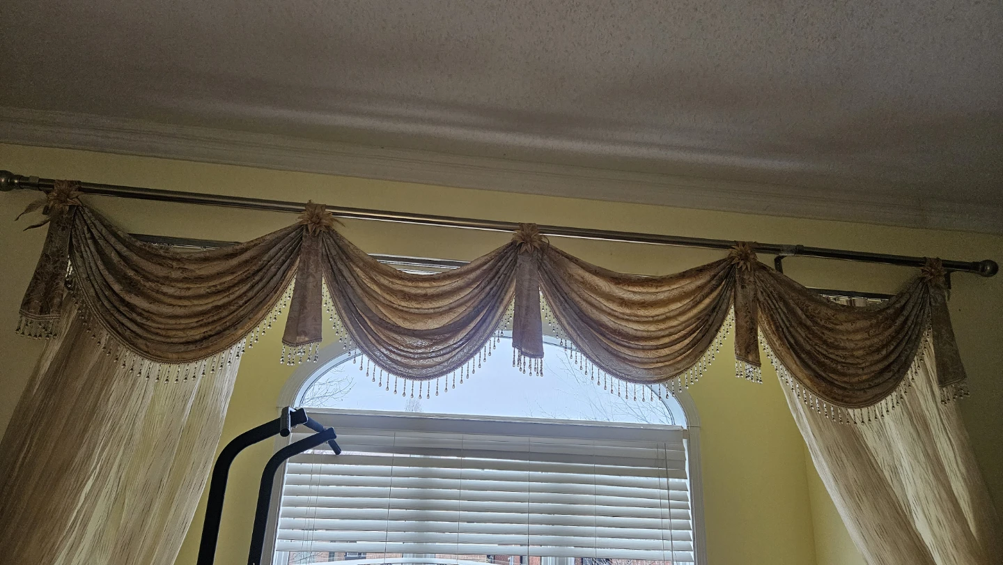 Window Valance & Curtains Set - Gold - photo 3