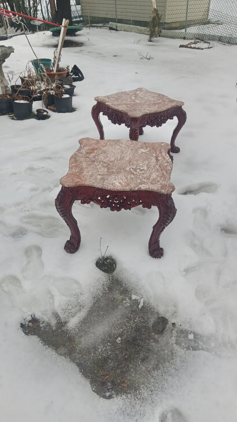 Vintage Marble Top Accent Tables (Set of 3) - photo 4
