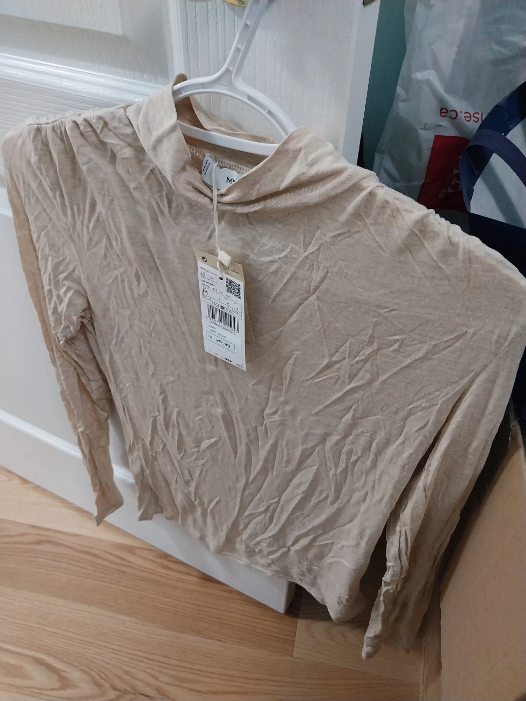 Mango Women's Beige Turtleneck T-Shirt Size M - photo 2