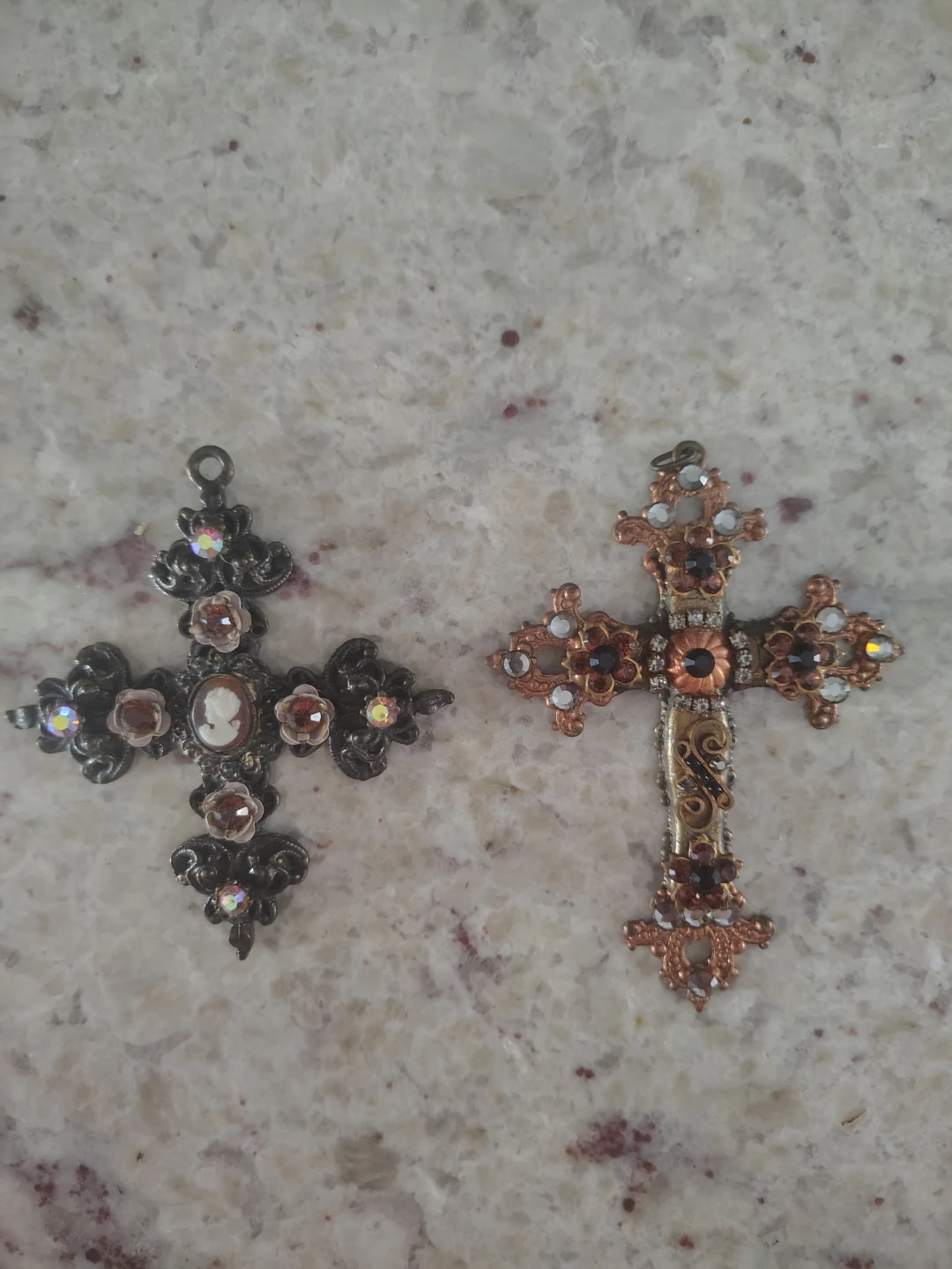 2 Cross Pendants - Costume Jewellery (Early 2000s)