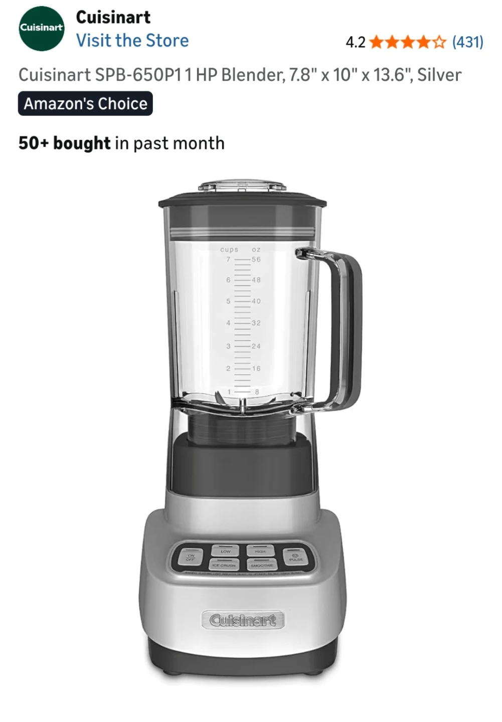 Cuisinart HP Blender - Silver - photo 4