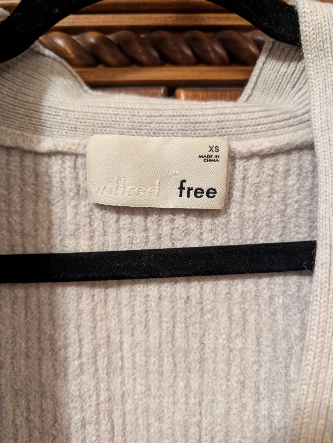 Wilfred Free grey rib 100% merino wool cardigan sizeXS - photo 3