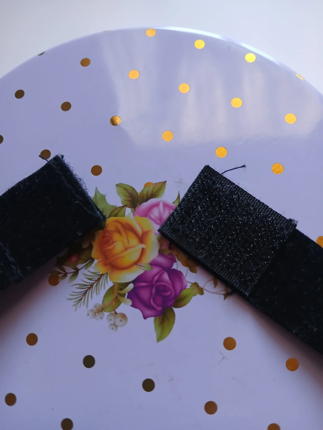 Black Velvet Choker with Beaded Flower - photo 3