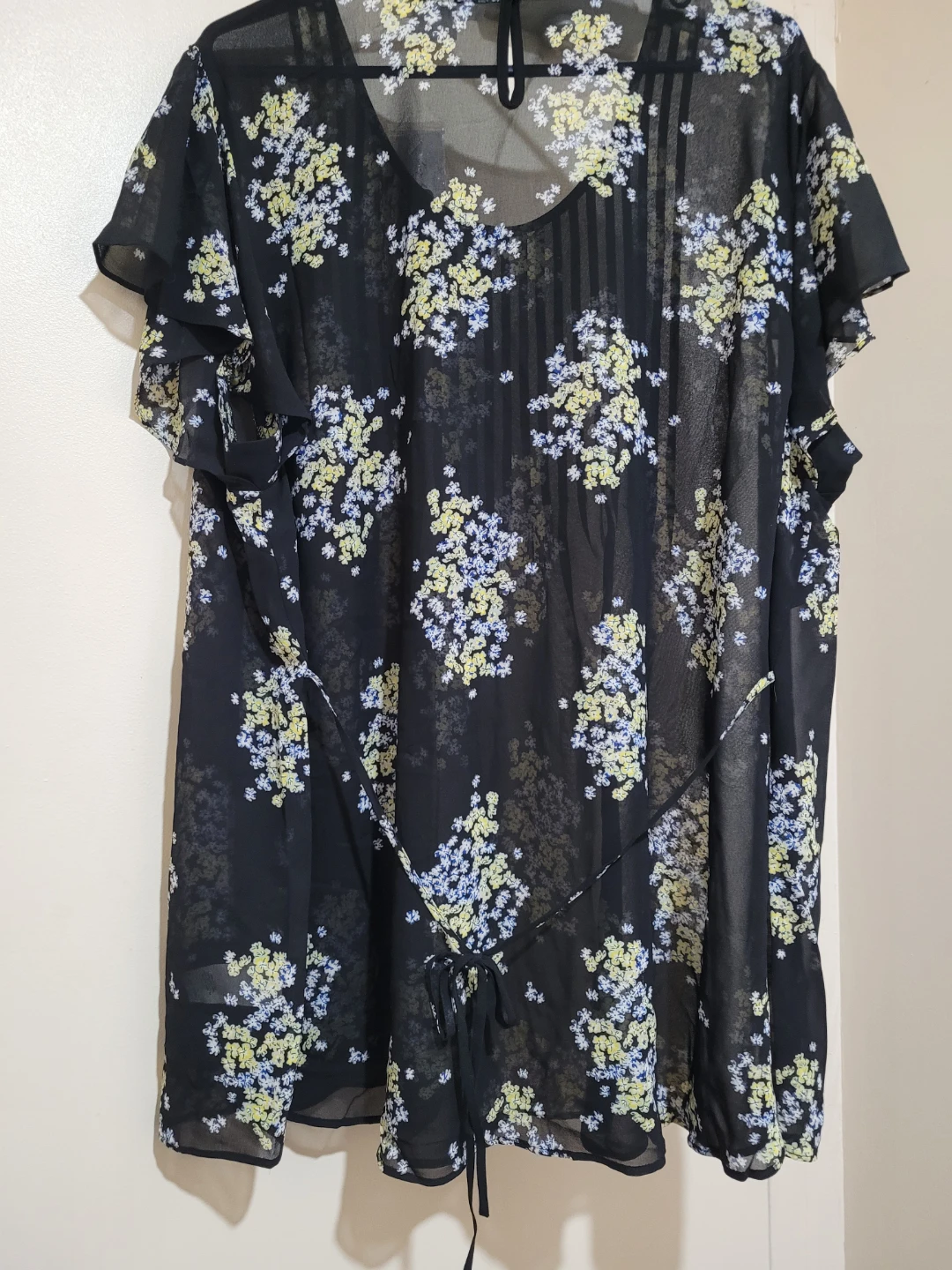 Sunny Leigh Floral Sheer Chiffon Blouse - Black, Size 2X - photo 3