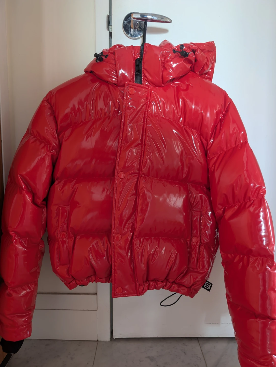Super Puff Shorty Hi-Gloss Puffer Jacket Red XS - photo 3