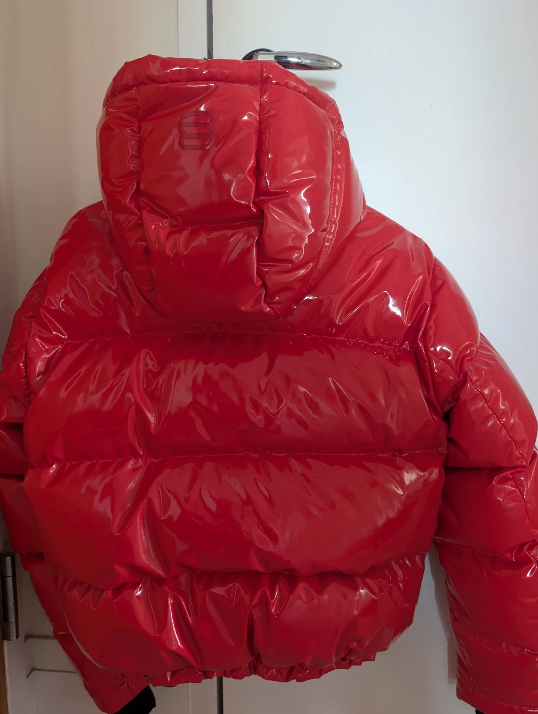 Super Puff Shorty Hi-Gloss Puffer Jacket Red XS - photo 4