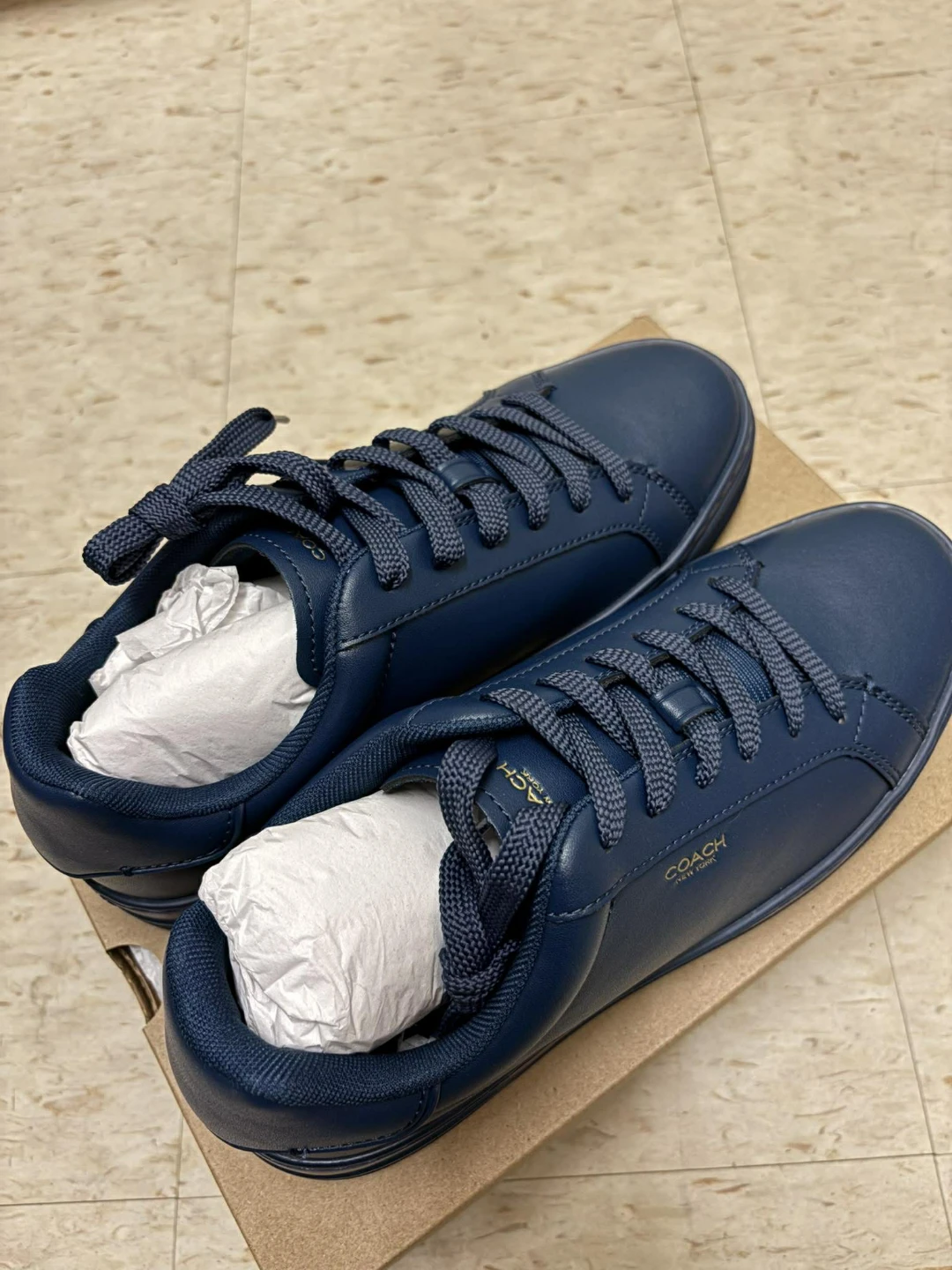 COACH Navy Leather Shoes/Sneakers - Men Size 8.5 (No Box) - photo 2