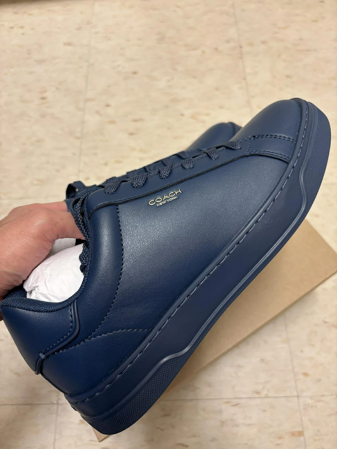 COACH Navy Leather Shoes/Sneakers - Men Size 8.5 (No Box)