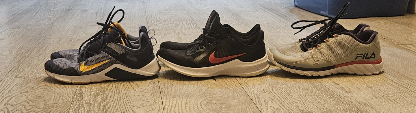 Nike and Fila Running Shoes