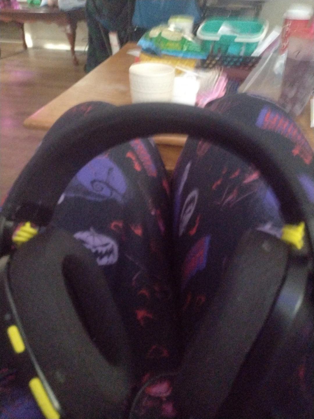 Black Gaming Headphones with Purple Accents