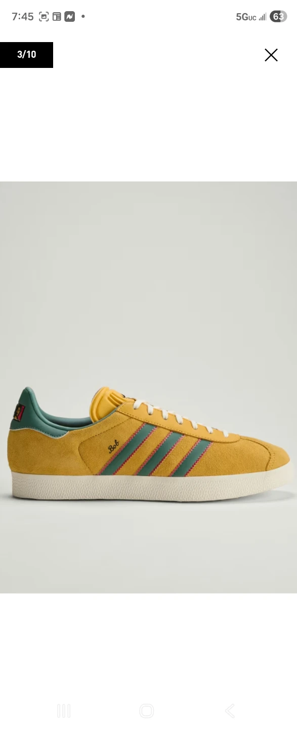 Adidas Gazelle Bob Marley Edition Yellow Suede Sneakers - photo 3