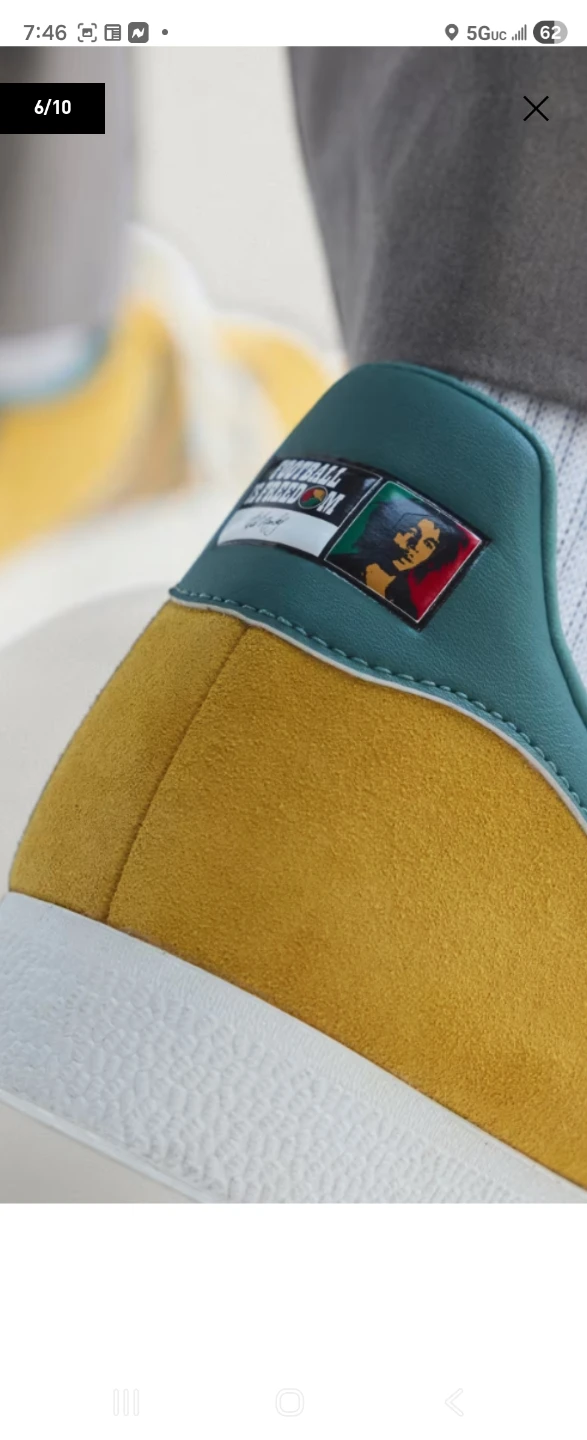 Adidas Gazelle Bob Marley Edition Yellow Suede Sneakers - photo 5