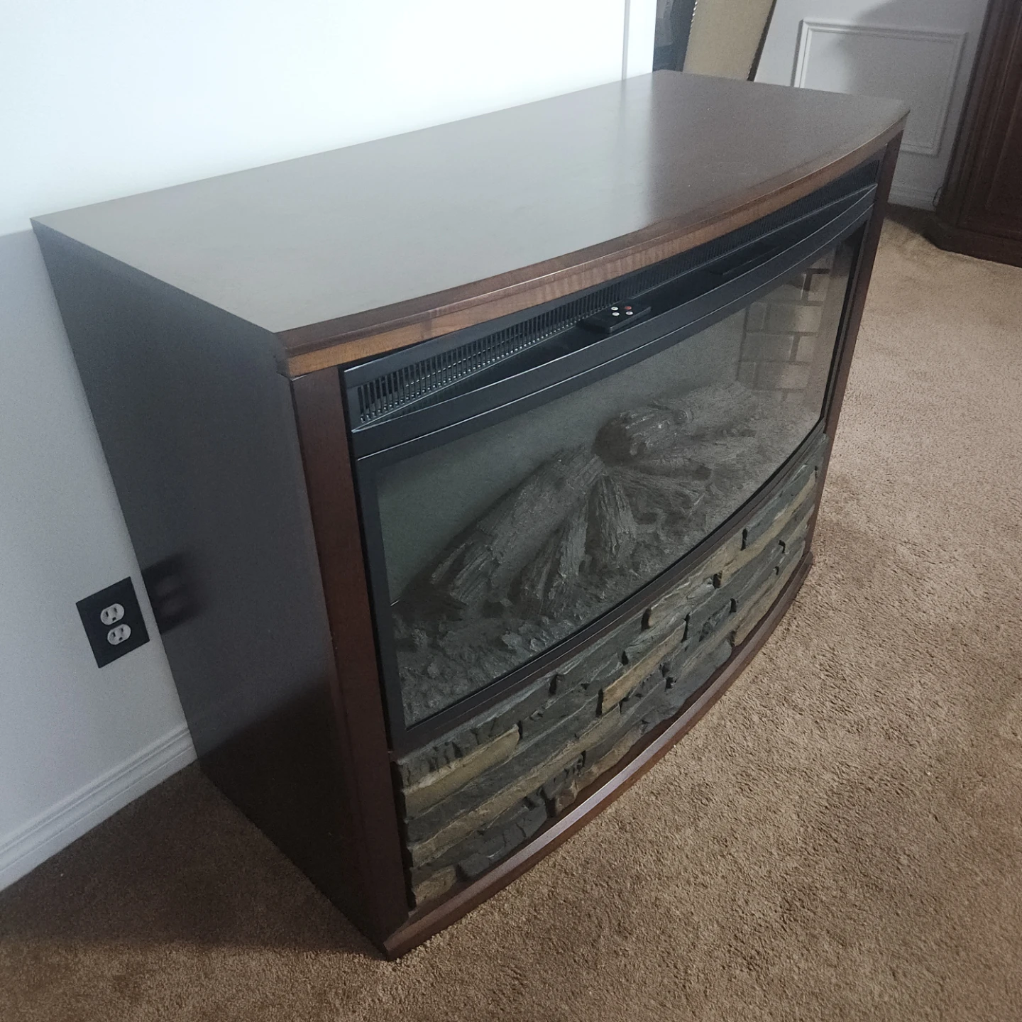 Electric Fireplace with Storage Drawer - photo 3